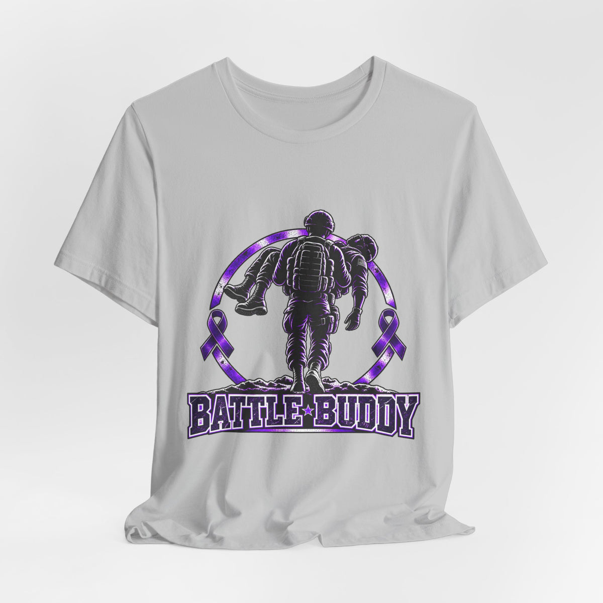 Battle Buddy Tee — Pancreatic Cancer Awareness — Male Design