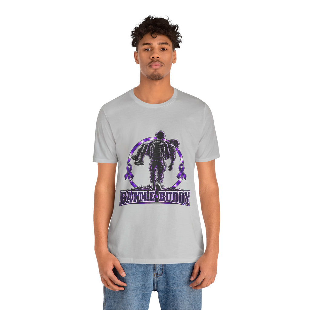 Battle Buddy Tee — Pancreatic Cancer Awareness — Male Design