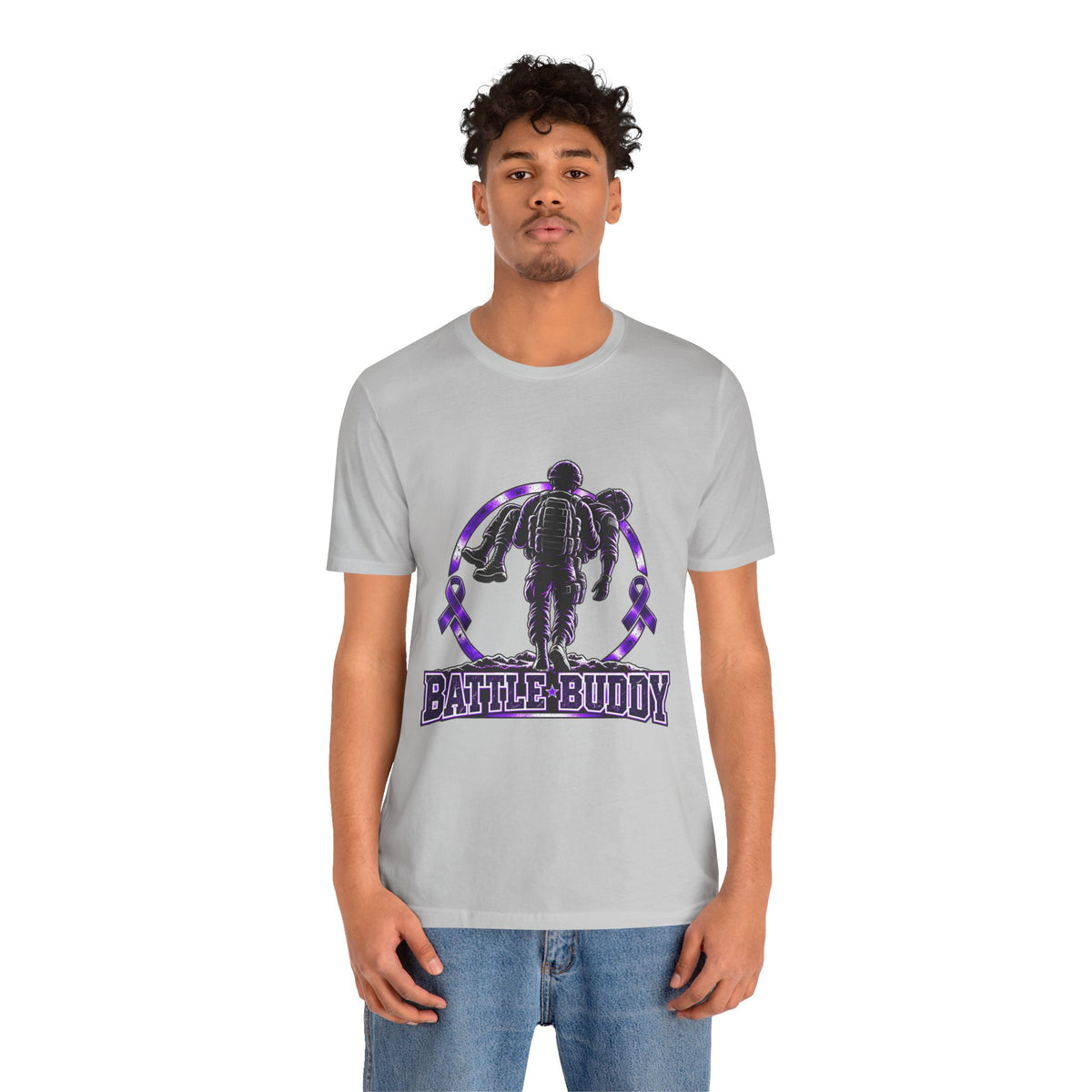 Battle Buddy Tee — Pancreatic Cancer Awareness — Male Design