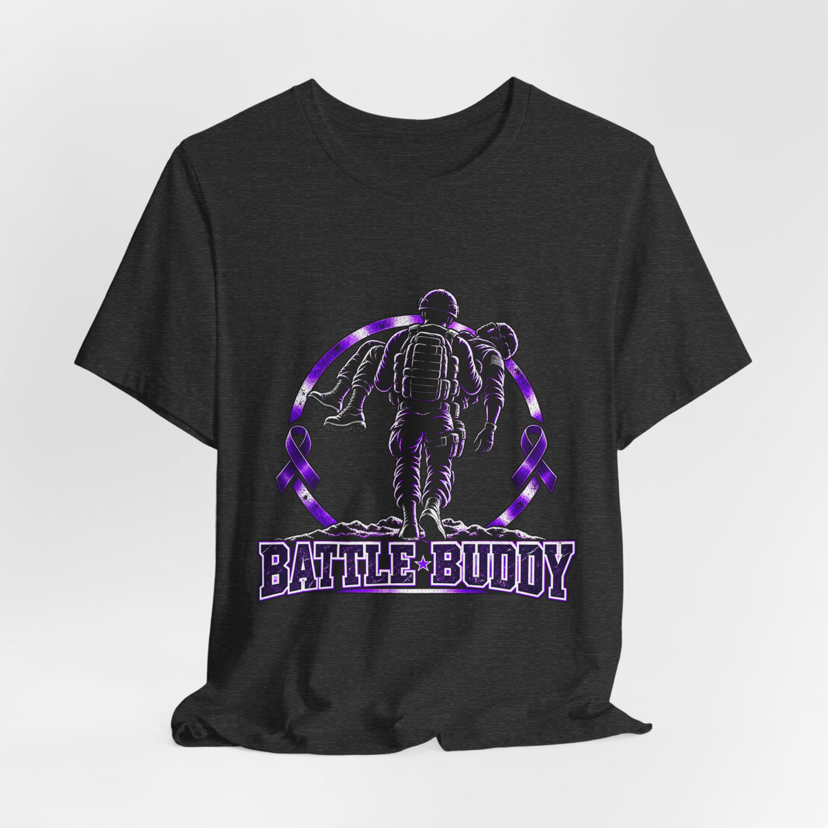 Battle Buddy Tee — Pancreatic Cancer Awareness — Male Design