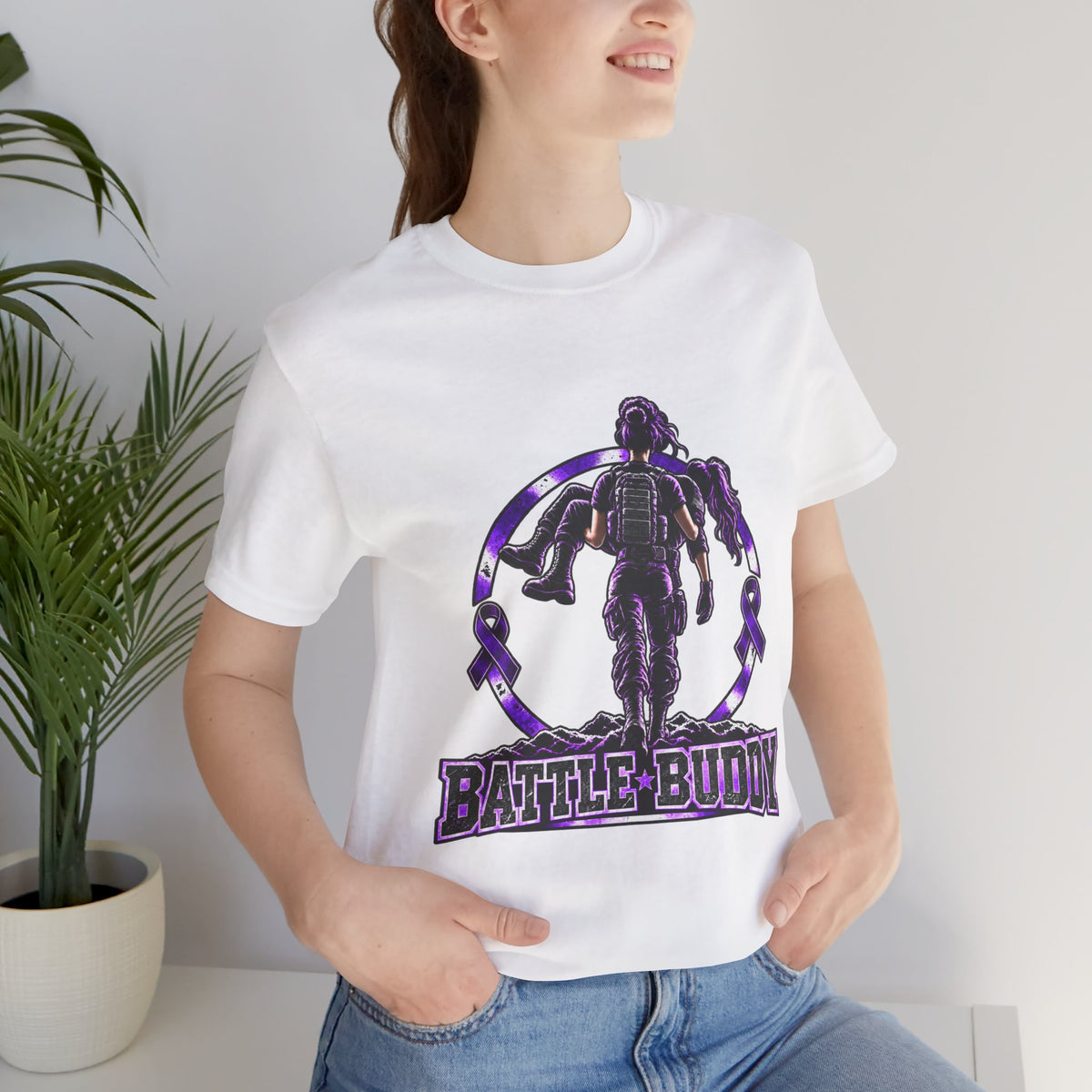 Battle Buddy Tee — Pancreatic Cancer Awareness — Female Design