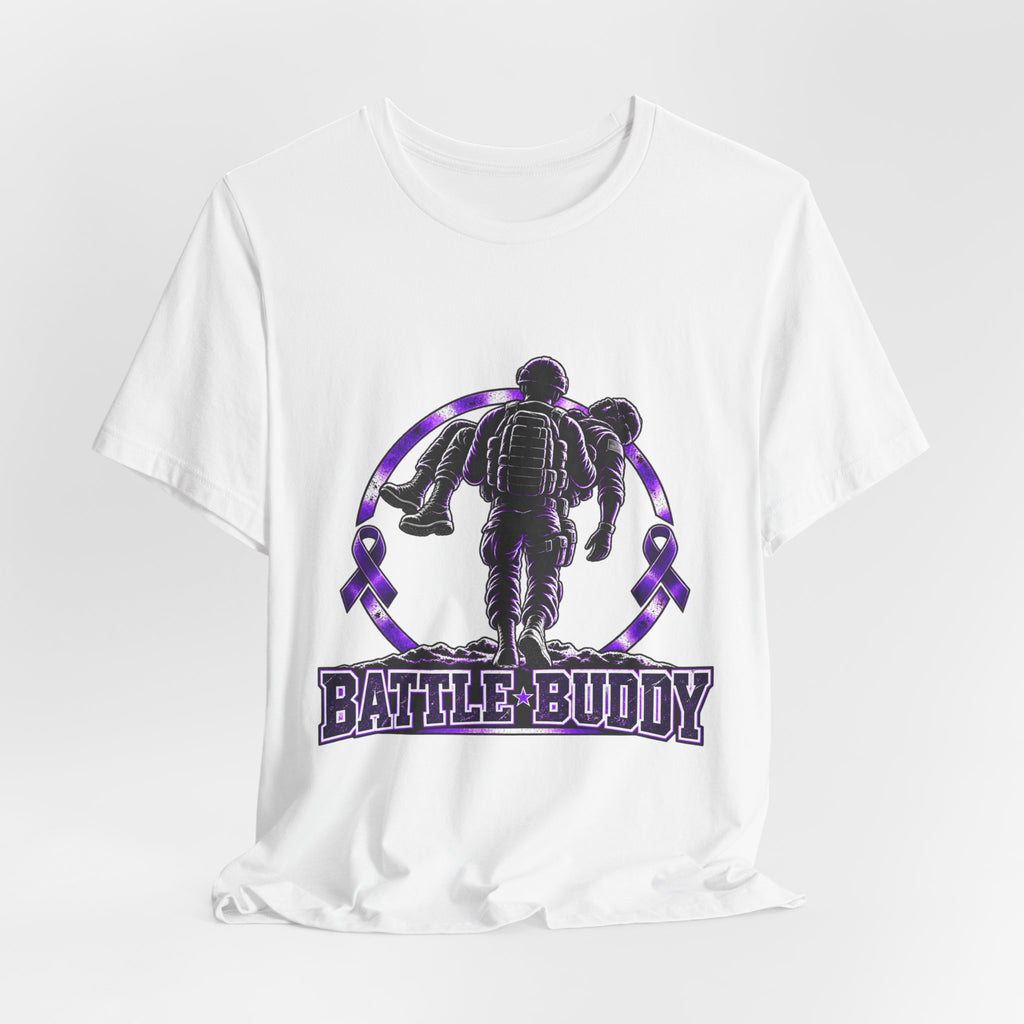 Battle Buddy Tee — Pancreatic Cancer Awareness — Male Design