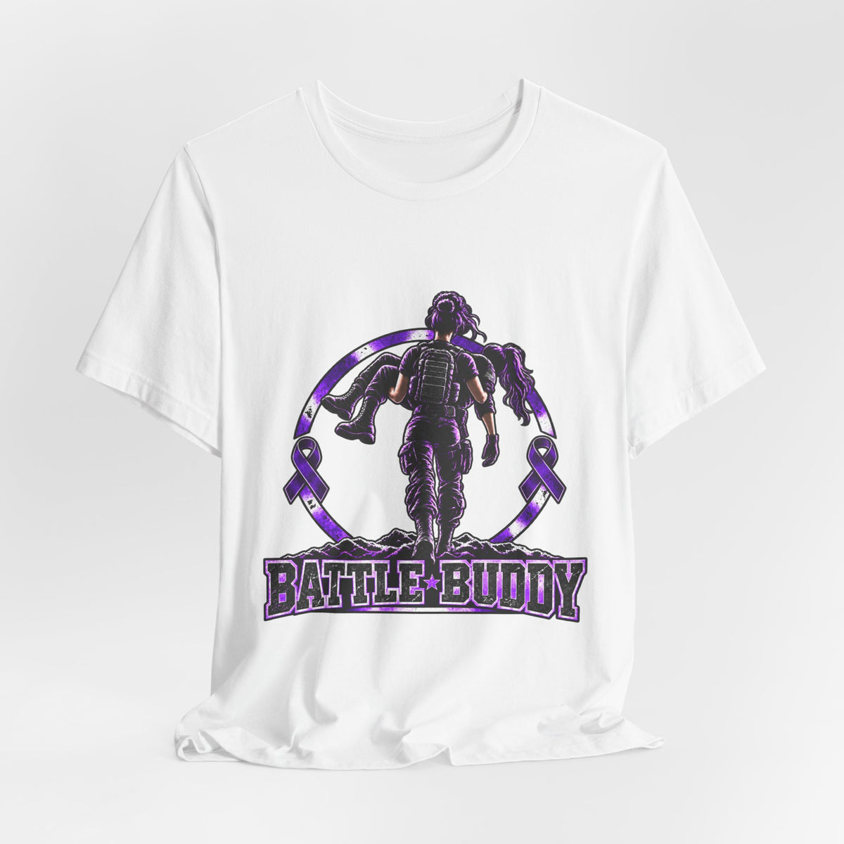 Battle Buddy Tee — Pancreatic Cancer Awareness — Female Design